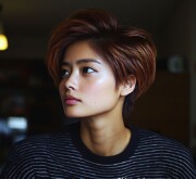 Sleek short brown trendy haircut