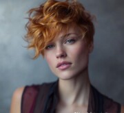 A bold short red hairdo
