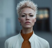 A bold, sleek popular short blonde for woman