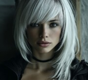 A chic medium gray coif with subtle detailing A chic medium gray coif with subtle detailing