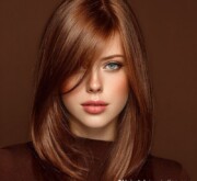 A chic medium stylish brown with subtle volume