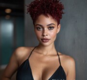 A dazzling charming short red hair