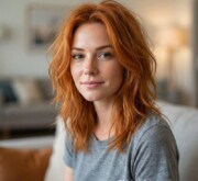 A fiery stunning long red hairstyle A fiery stunning long red hairstyle