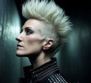 A fresh short blonde female cut