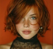 A fresh short red hairdo