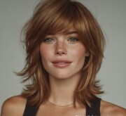 A full bodied medium length red hair glow