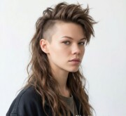 A modern long brown hip hairstyle with defined precision A modern long brown hip hairstyle with defined precision