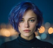 A playful short colorful coiffure full of zest