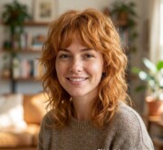 A radiant medium length red hair with shine A radiant medium length red hair with shine