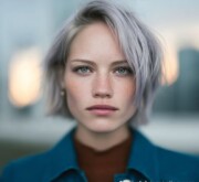 A refined chic short gray look