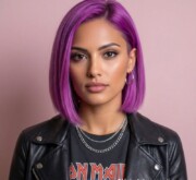A short colorful hairstyle like the dawn breaking over the horizon