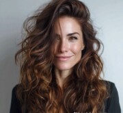 A sleek long brown lovely look with soft, flowing edges A sleek long brown lovely look with soft, flowing edges