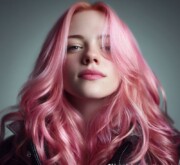 A stream of long colorful locks glowing A stream of long colorful locks glowing