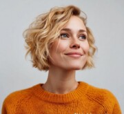 Bold short blonde amazing haircut with polished shine
