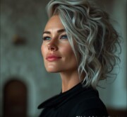 Chic short gray look with a polished finish