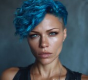Colorful hairstyle inspiration glowing with joy Colorful hairstyle inspiration glowing with joy