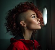 Colorful medium length coif full of excitement Colorful medium length coif full of excitement