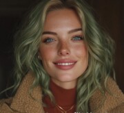 Colorful medium length coif glowing with elegance Colorful medium length coif glowing with elegance