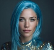 Colorful medium length coif glowing with soul Colorful medium length coif glowing with soul