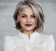 Cool short gray style with smooth, chic edges Cool short gray style with smooth, chic edges