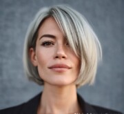 Defined chic short gray look with polished edges Defined chic short gray look with polished edges