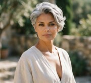 Defined shine in shining short gray hairb