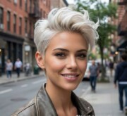 Defined texture in short blonde coifb