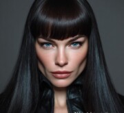 Elegant long black haircut idea for a polished effect Elegant long black haircut idea for a polished effect