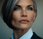Fresh chic short gray look with natural finish