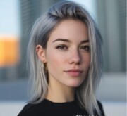 Fresh medium gray coif with smooth shine Fresh medium gray coif with smooth shine