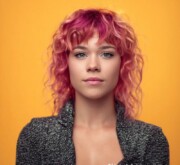 Full of beauty colorful medium length coif
