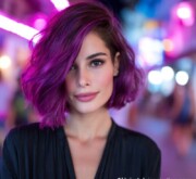 Full of radiance colorful medium length coif