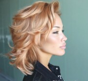 Glowing with elegance and grace colorful medium length hair Glowing with elegance and grace colorful medium length hair
