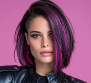 Glowing with joy colorful medium length coif