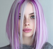Glowing with positivity and brilliance colorful medium length hair Glowing with positivity and brilliance colorful medium length hair