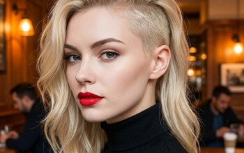 Inspiring blonde hairstyle idea with clean lines