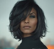 Inspiring medium length black hair to frame your face Inspiring medium length black hair to frame your face