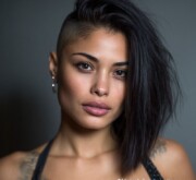 Inspiring medium length black hair with a touch of glamour Inspiring medium length black hair with a touch of glamour