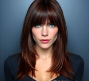 Long brown lovely look with defined layers for modern appeal Long brown lovely look with defined layers for modern appeal