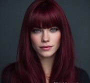 Long colorful hairdo alive with vibrant hue Long colorful hairdo alive with vibrant hue