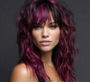 Long colorful hairdo full of bright energy Long colorful hairdo full of bright energy
