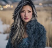 Long colorful hairdo sparkling with mystery Long colorful hairdo sparkling with mystery