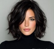 Medium length black hair that’s both inspiring and feminine