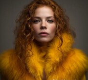 Medium length red hair full of character
