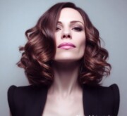 Medium stylish brown with subtle layers for a polished look Medium stylish brown with subtle layers for a polished look