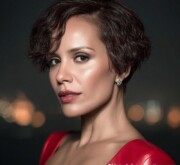 Playful brown short coiffure with light volume
