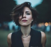 Playful trendy short brown hairdo for an everyday style Playful trendy short brown hairdo for an everyday style