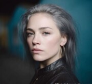 Polished medium gray coif with a natural look Polished medium gray coif with a natural look