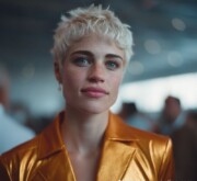 Polished short inspiring blonde look with sleek lines