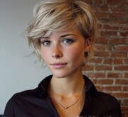 Popular short blonde for woman with soft shine